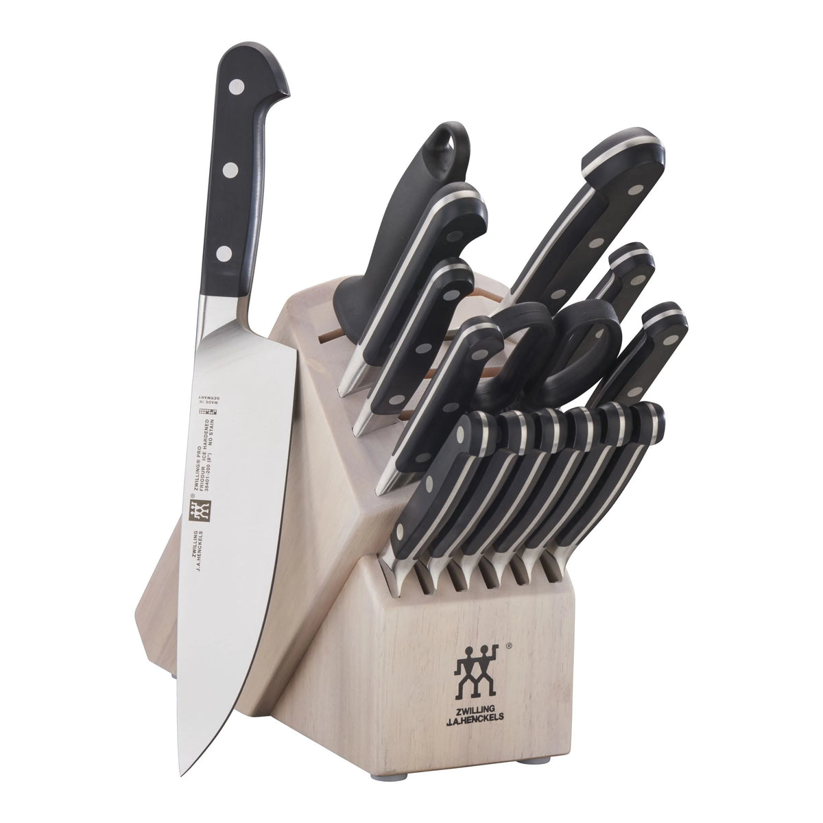 16 Pc Knife Set with White Rubberwood Block L96827