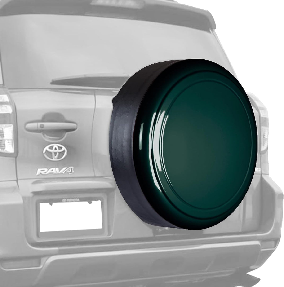 28" Color Matched Rigid Tire Cover for Toyota RAV4 (06-12) - Plastic Face & Vinyl Band - Everglade Green S60006
