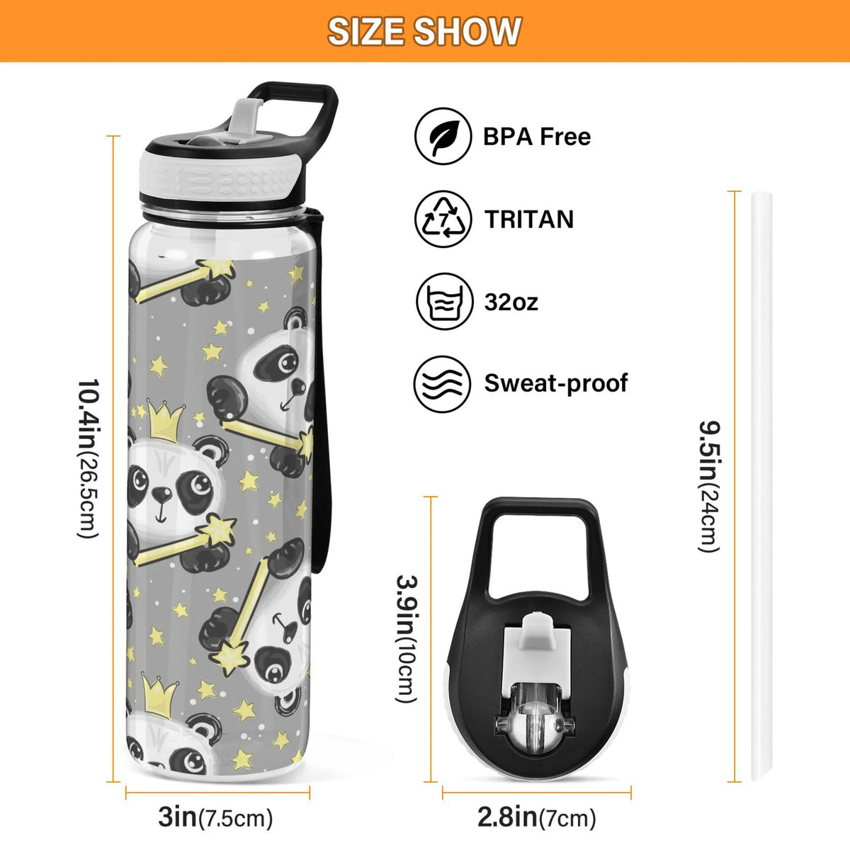 32oz Tritan Water Bottle with Straw I969945