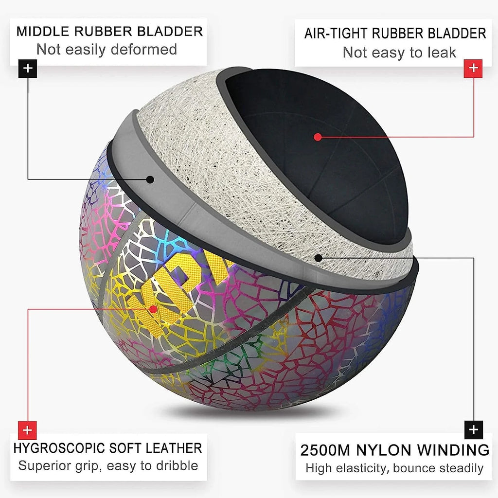 Holographic Reflective Composite Leather Basketball Q519