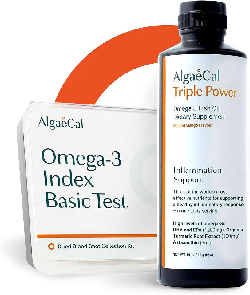 1200mg EPA & DHA Omega-3s Fish Oil Supplement and Omega-3 Home Test Kit Y915425