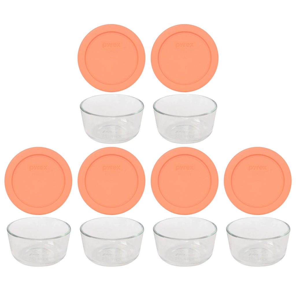 1-Cup Clear Round Glass Food Storage Bowl with Lid, 4-Pack E77449