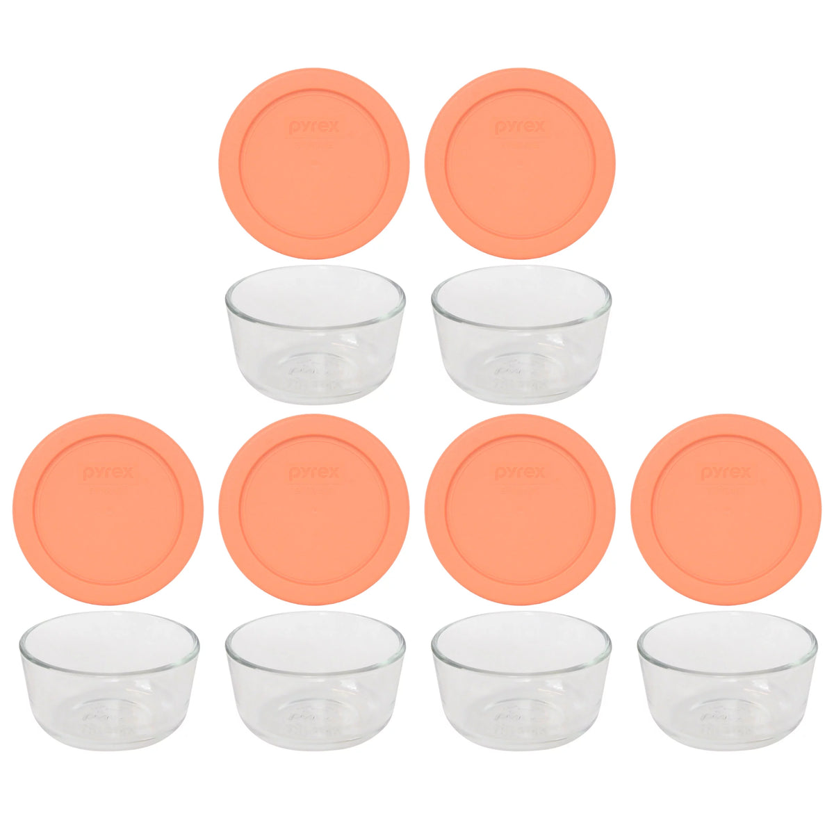 1-Cup Clear Round Glass Food Storage Bowl with Lid, 4-Pack E77449
