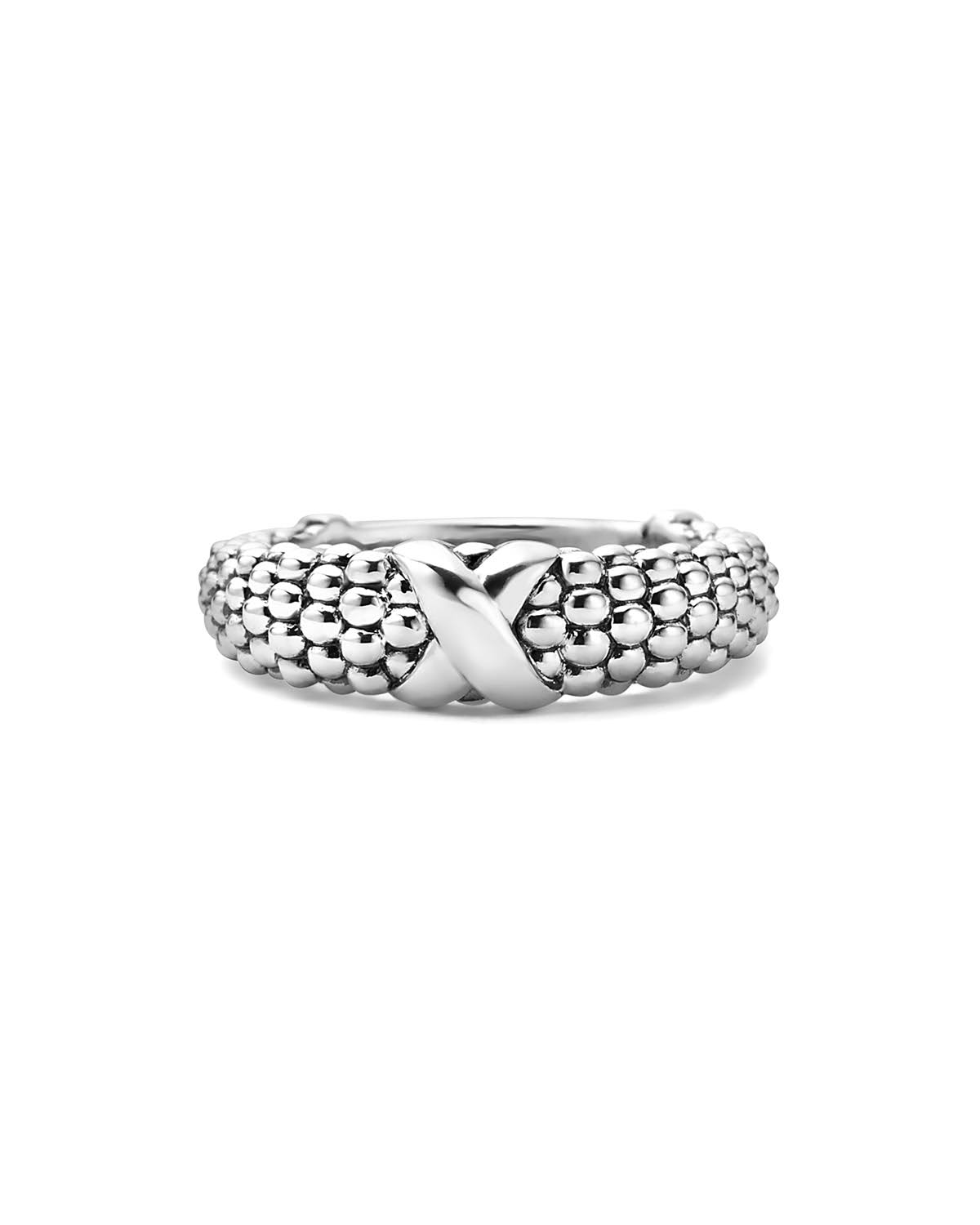 Silver Caviar Band Ring H502