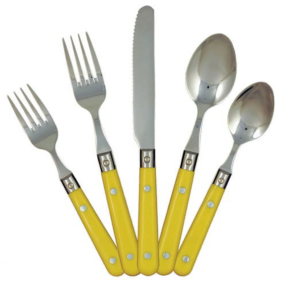 20-Piece Stainless Steel Flatware Set, Black, Service for 4 D622013