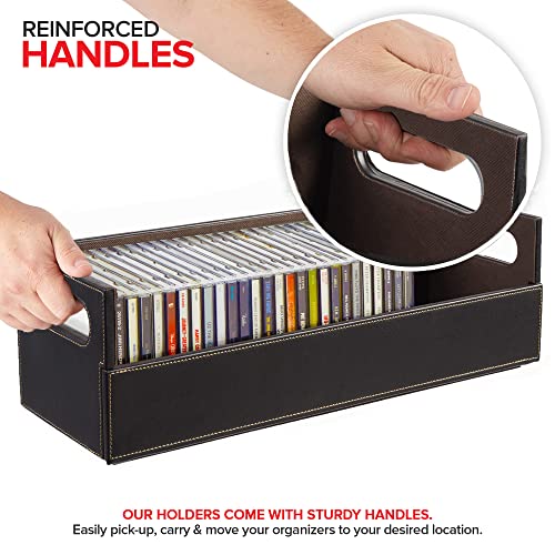 Faux Leather Black CD Storage Box B72385