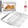 2 Set Non-stick Stainless Steel Air Fryer Basket and Tray with 60 PCS Parchment Papers D728979