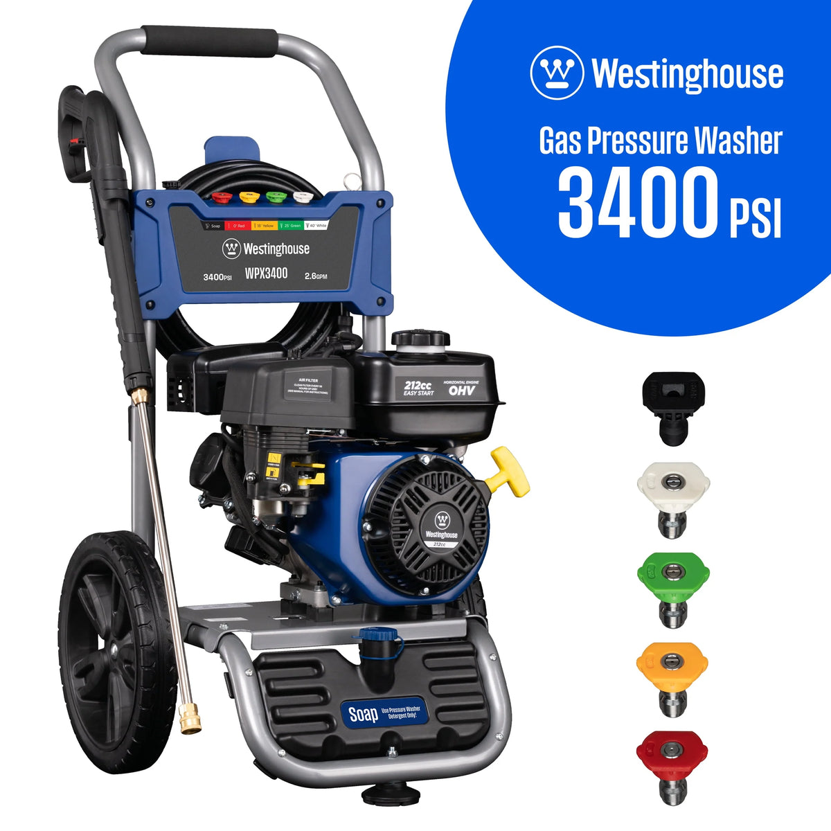 2700-PSI 2.3-GPM Gas Pressure Washer with 4 Nozzles Z417383