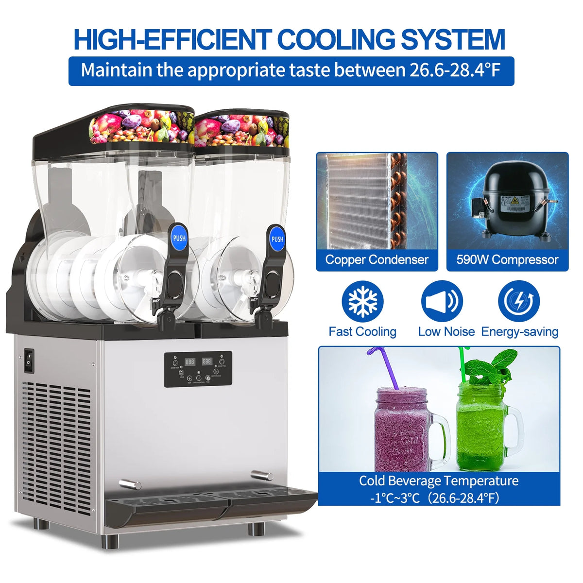 1000W 30L 304 Stainless Steel Commercial Slushie Machine M28657