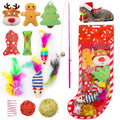 12Pcs Christmas Cat Toys Set with Catnip Plush Mice Feather Cat Wand J465548