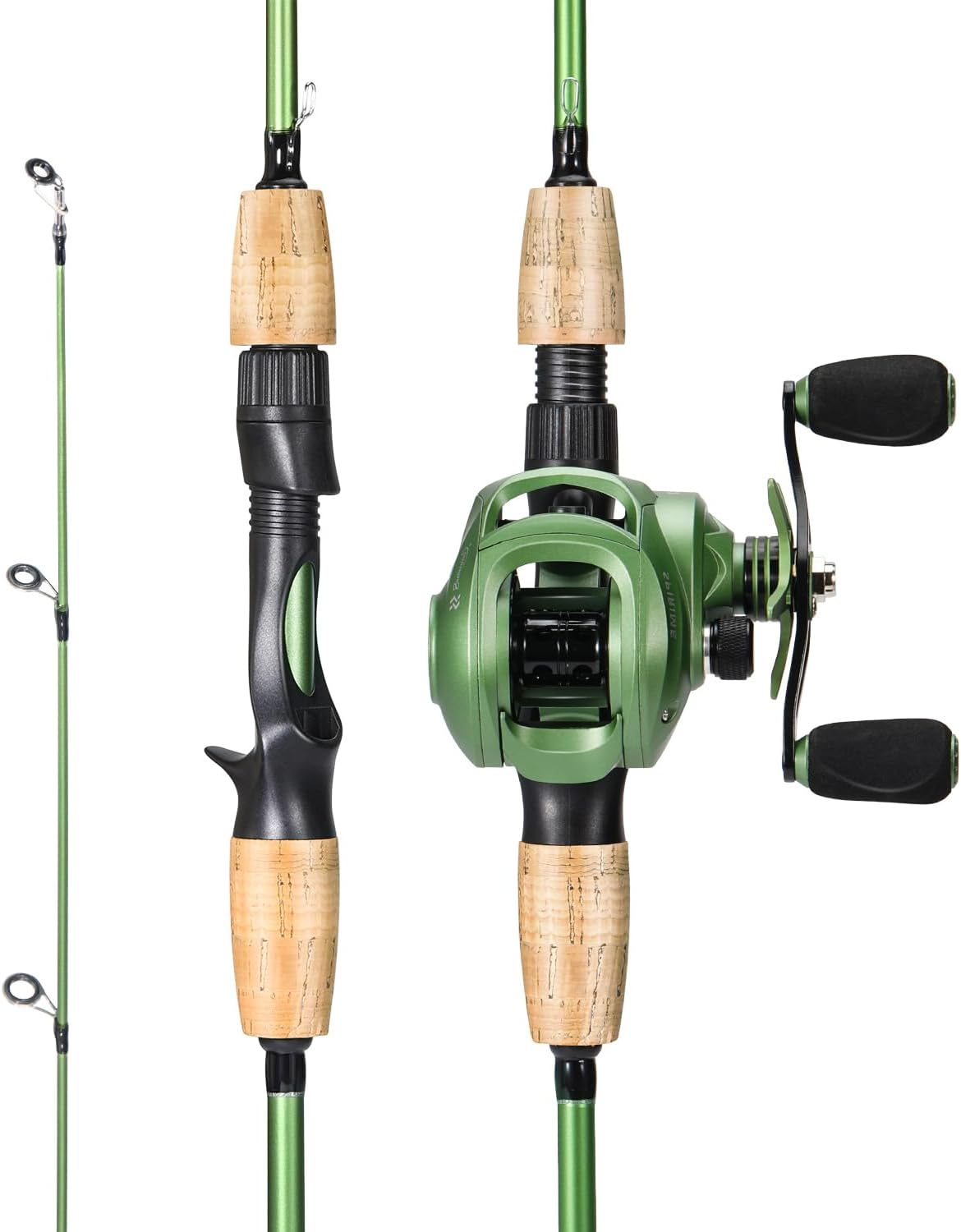 Graphite 2Pc Fishing Rod Reel Combos with Stainless Steel Guides J160