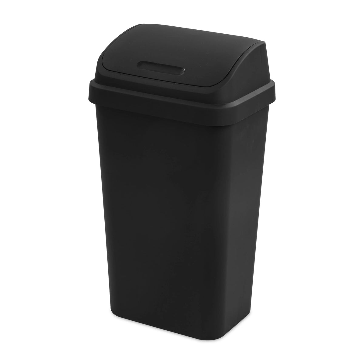 13 Gallon Black Plastic Swing Top Trash Can W790