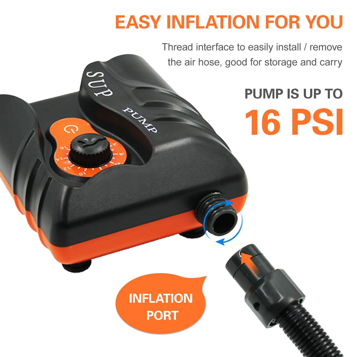 16PSI Electric Inflation Air Pump with 6PCS Nozzles K2520