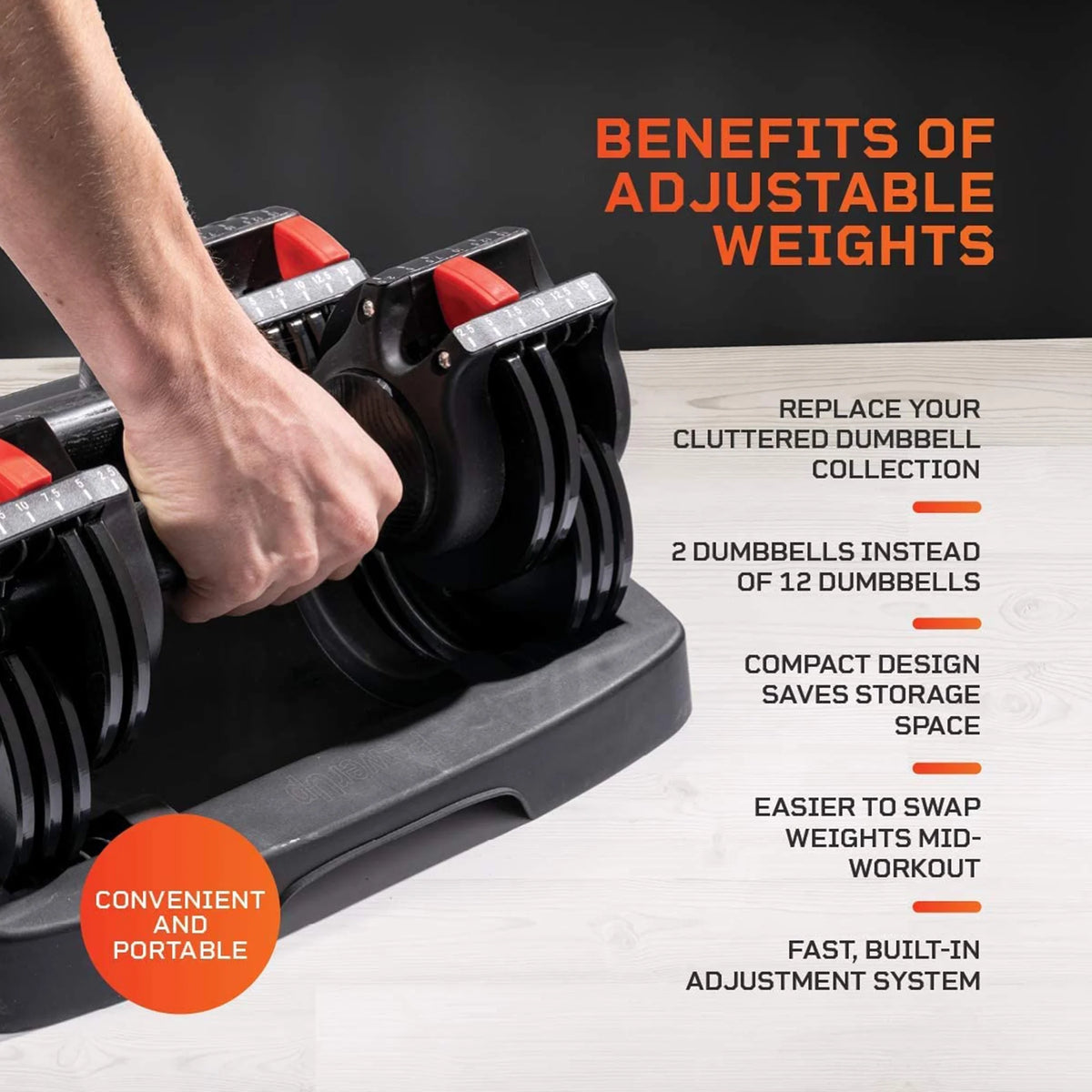15 Pound Adjustable Dumbbells Set, 2 Pcs J7598