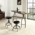 3 Piece Dining Set with 2 Swivel Stools BROWN X837