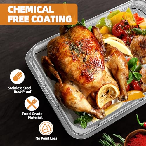 2 Set Non-stick Stainless Steel Air Fryer Basket and Tray with 60 PCS Parchment Papers D728979