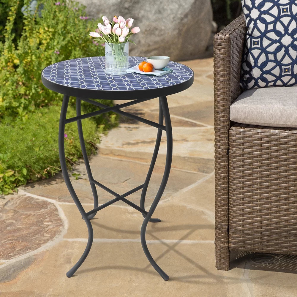 Blue Metal Accent Table B977773