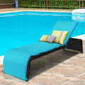 Turquoise Rattan Chaise Lounge Chair Q9541
