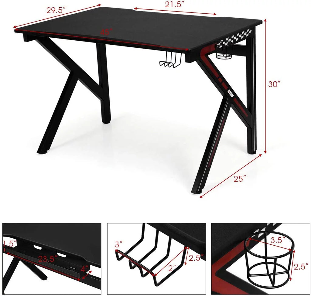 Computer Desk with Cup Holder & Headphone Holder N3539