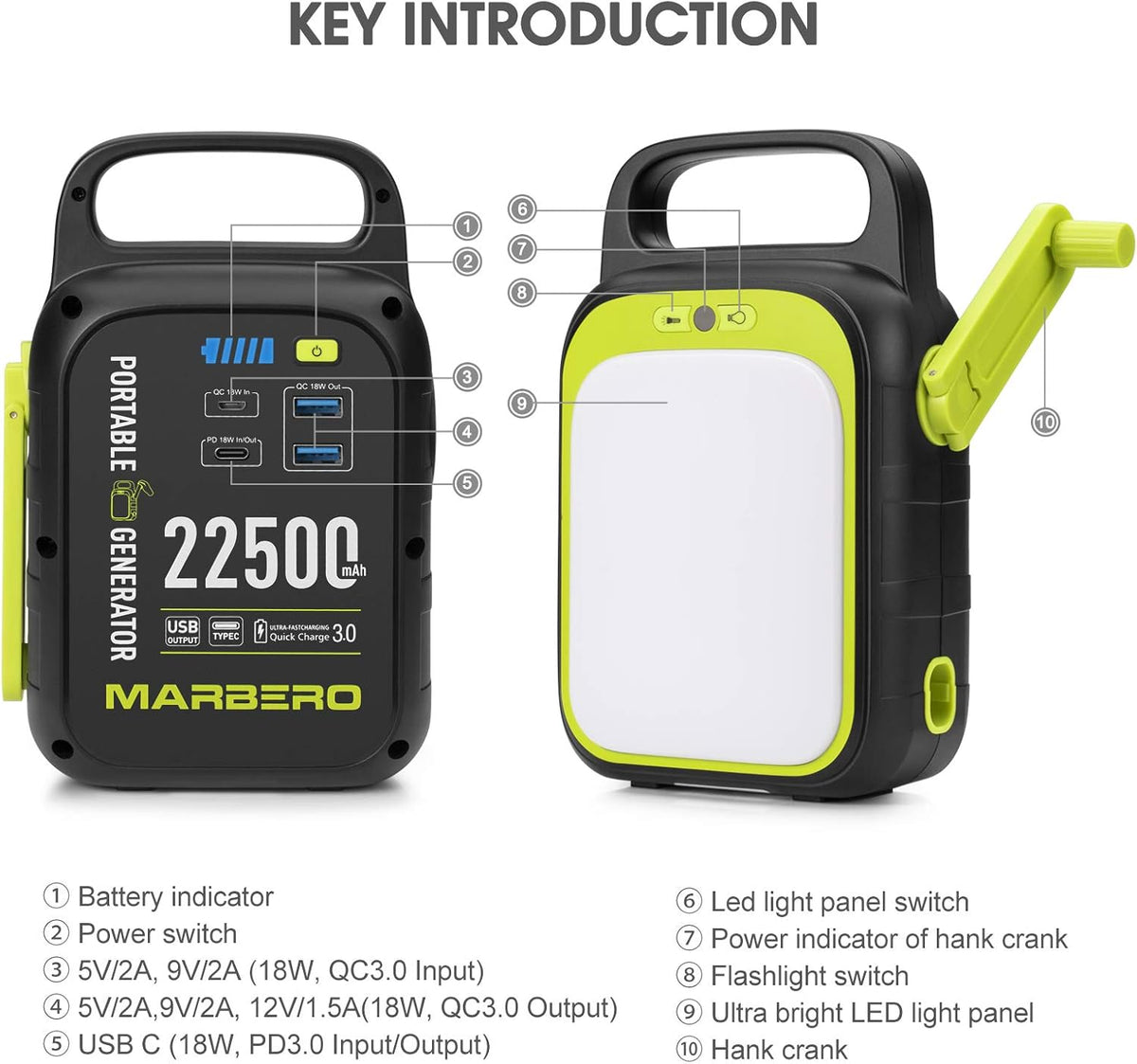 22500mAh Portable Power Station with LED Flashlight D88577