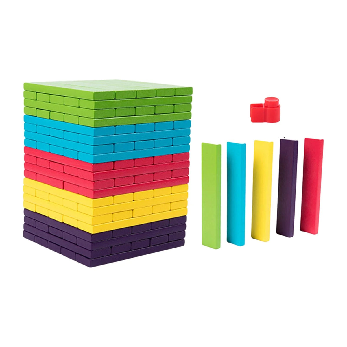 100 Pieces Wooden Blocks Stacking Game Building Kits Board Games U913370