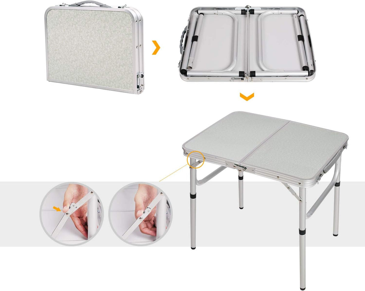 24''x16'' Aluminum Adjustable Folding Camping Table O7468