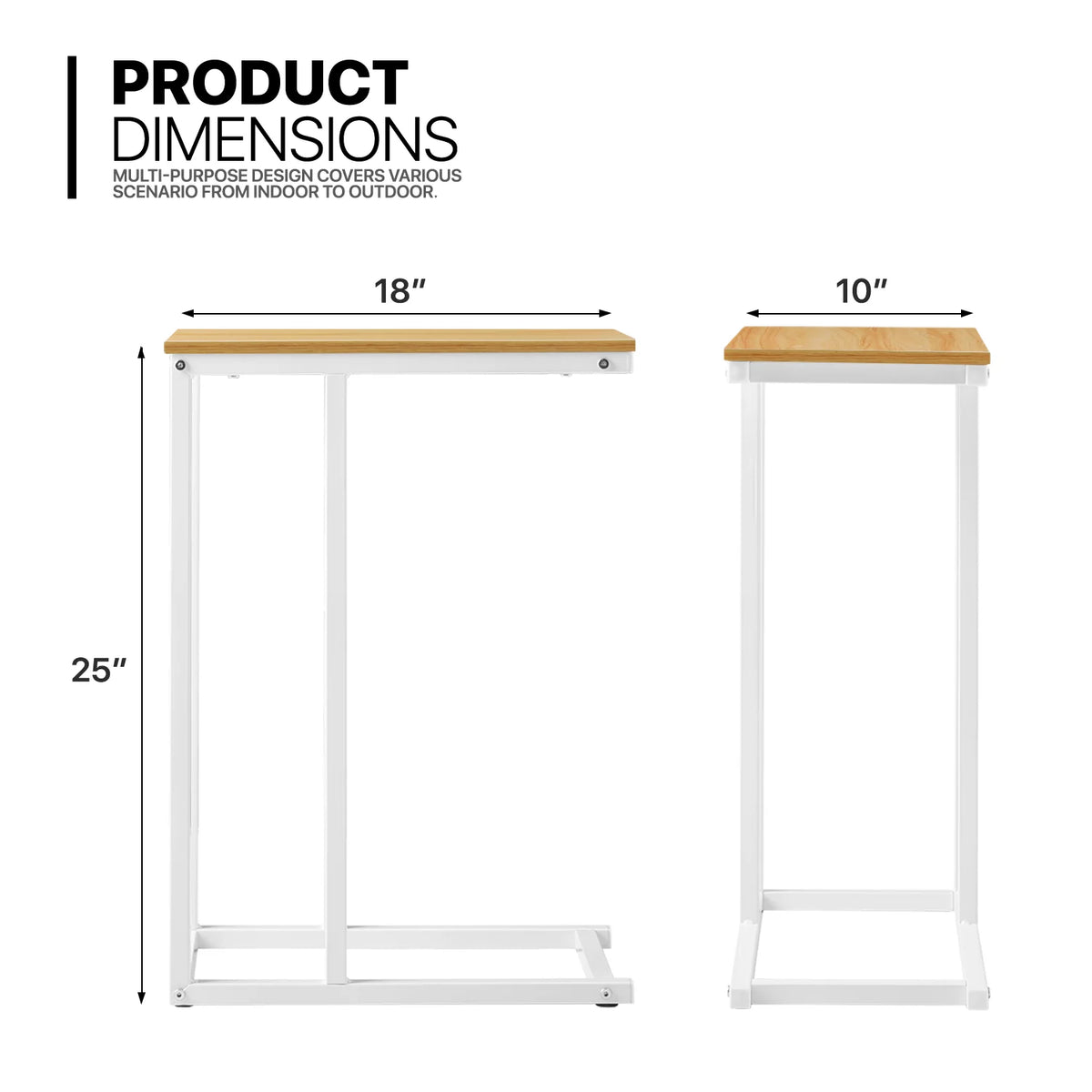 C-Shape Rectangle Sofa Side Table P408