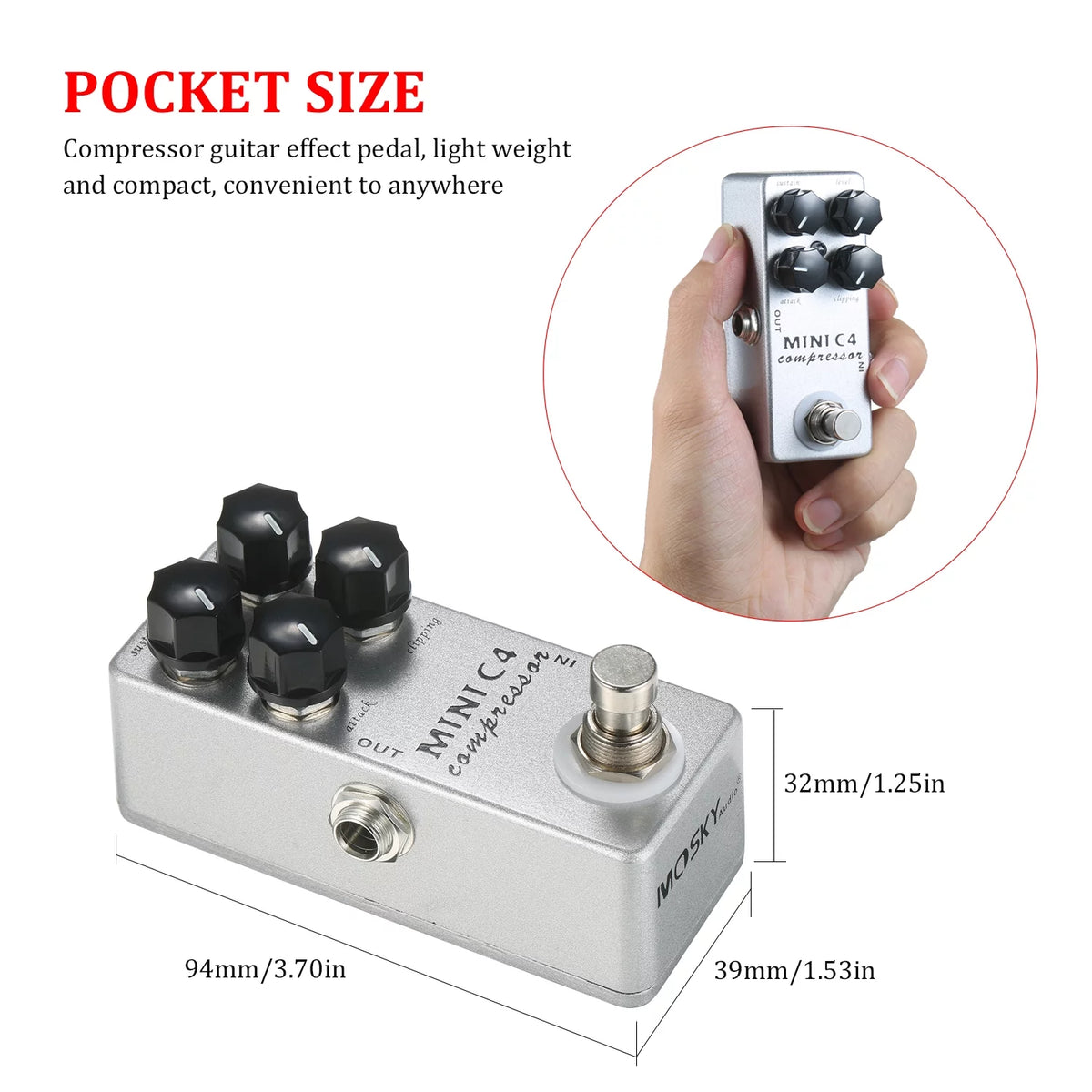 Compressor Guitar Effect Pedal True Bypass V667