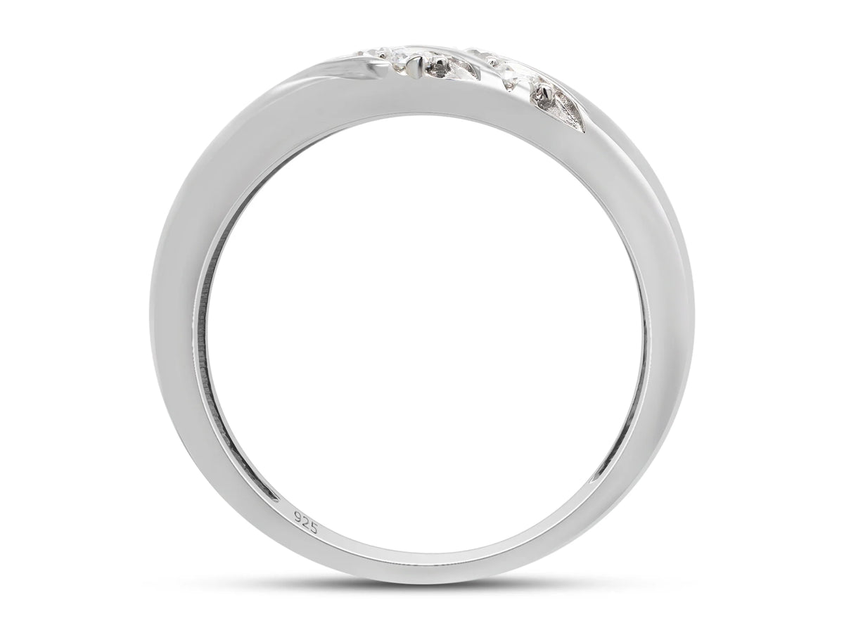14K White Gold Over Sterling Silver Mens Wedding Band Ring G7528