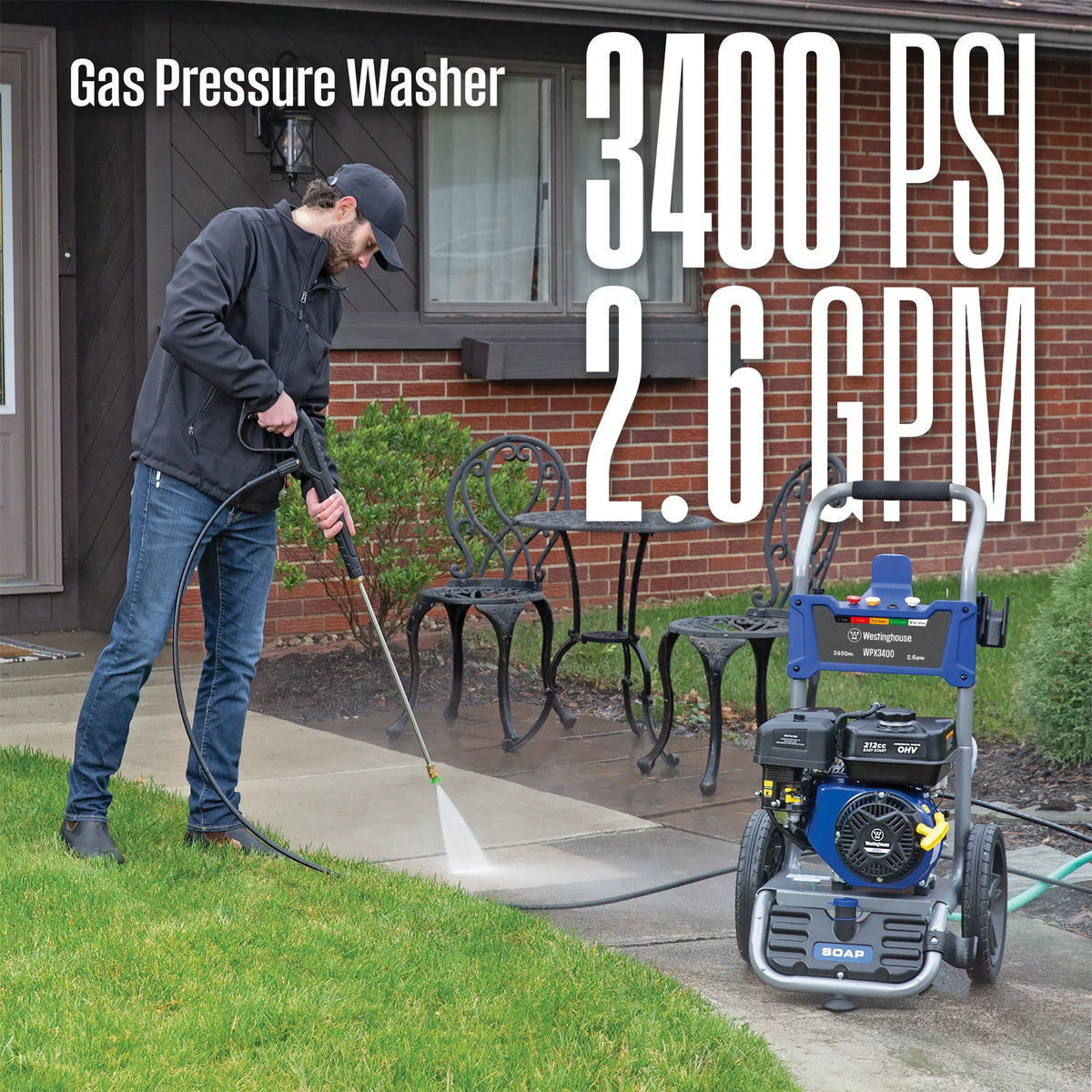 2700-PSI 2.3-GPM Gas Pressure Washer with 4 Nozzles Z417383