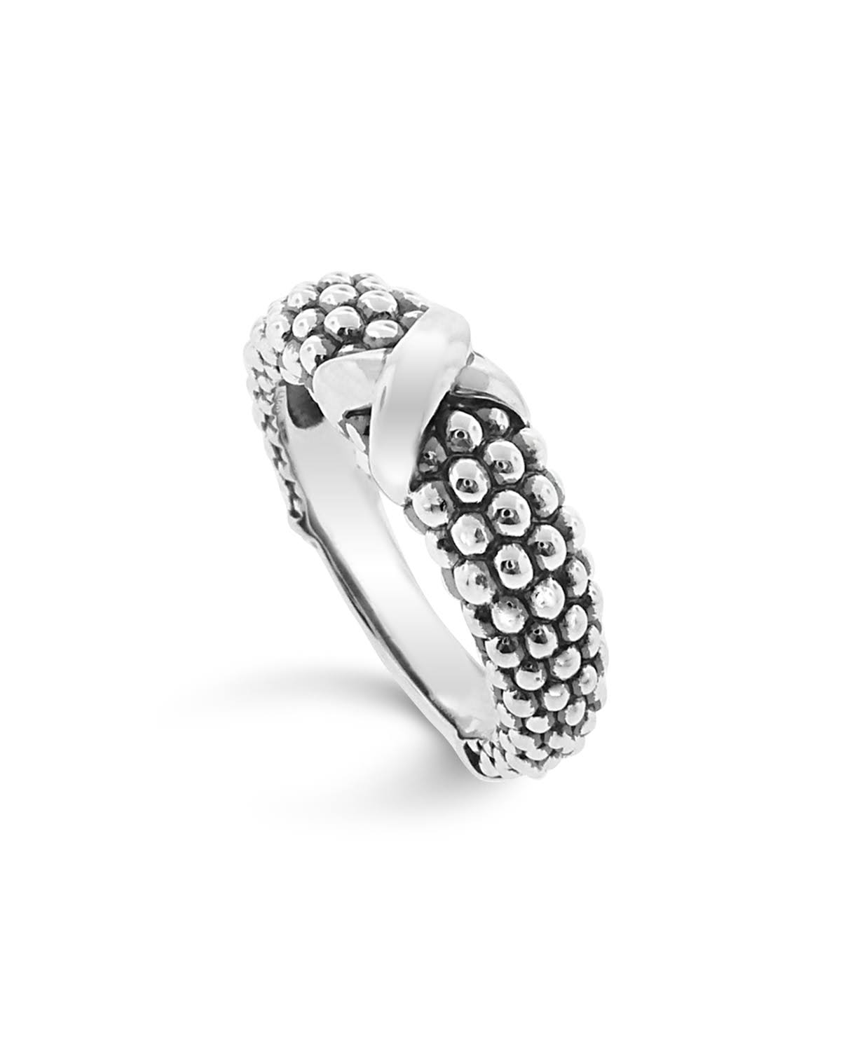 Silver Caviar Band Ring H502