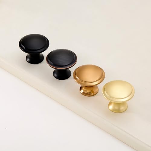 10 Pack Black Round Cabinet Knobs W29132