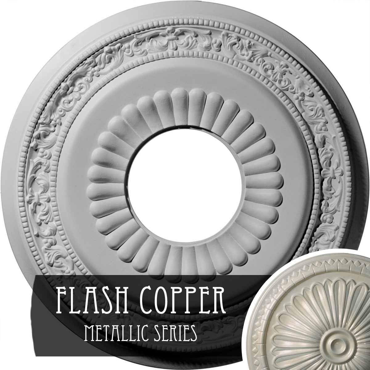 20 5/8x22OD x 6 1/4x22ID x 1 3/8x22P Ceiling Medallion Hand-Painted Flash Copper I356152