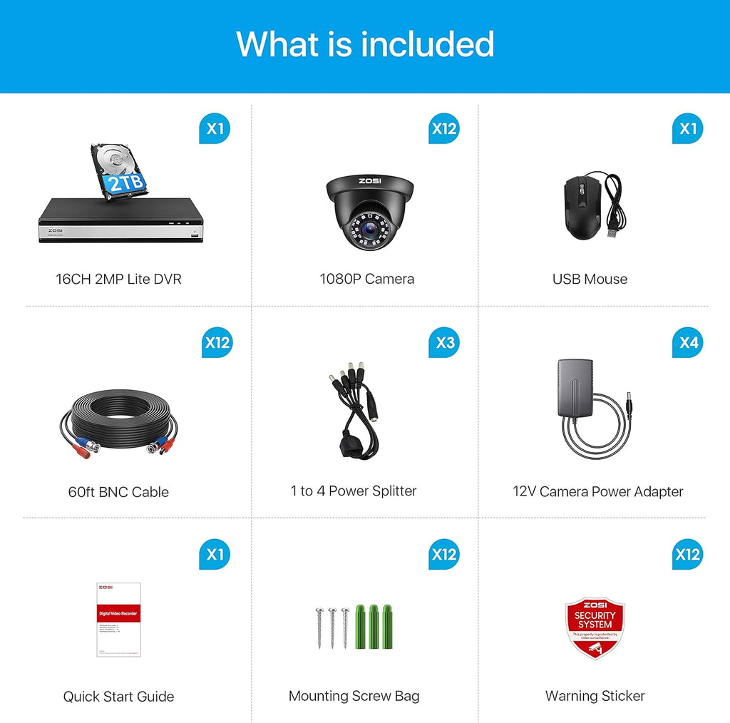 1080p Dome CCTV Security Camera with 105° Wide Angle A2955