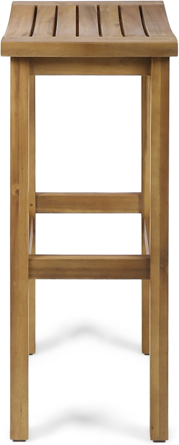Natural Stained Acacia Wood Barstools, 4-Pcs Set T53509
