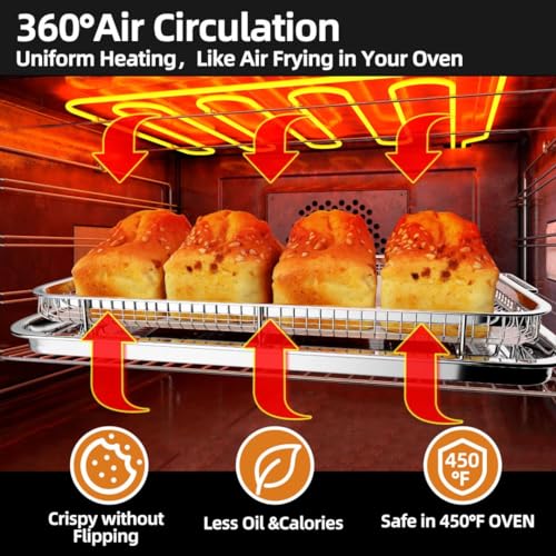 2 Set Non-stick Stainless Steel Air Fryer Basket and Tray with 60 PCS Parchment Papers D728979