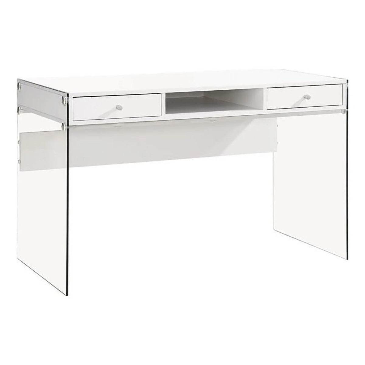 2-Drawer Wood Glass Writing Desk X484339