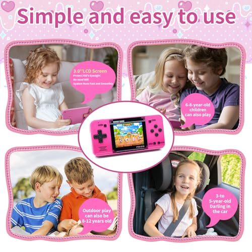 Handheld Retro Video Game Player with 3.0" LCD Screen (Red) E663