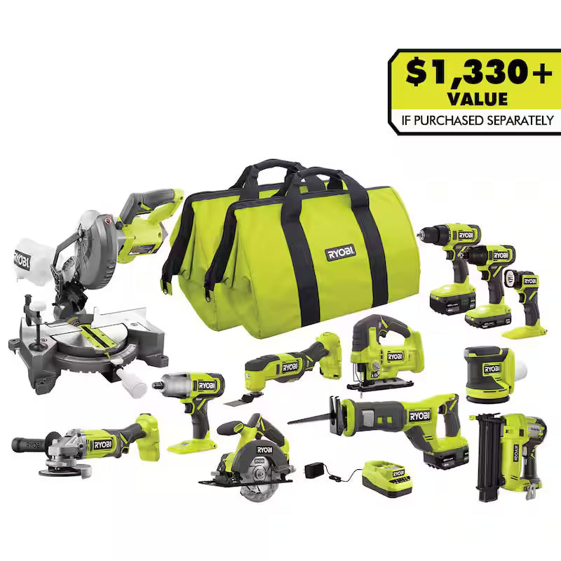 18V Cordless 12-Tool Combo Kit with Battery and Charger F26115
