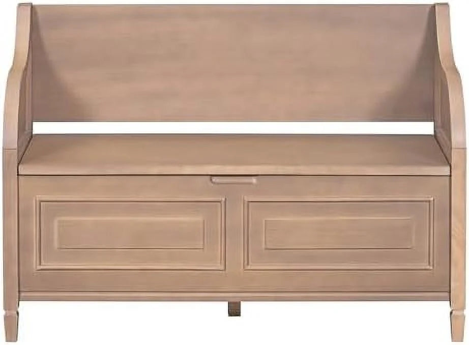 Rustic Multifunctional Bench with Removable Cushion and Hidden Storage I64737
