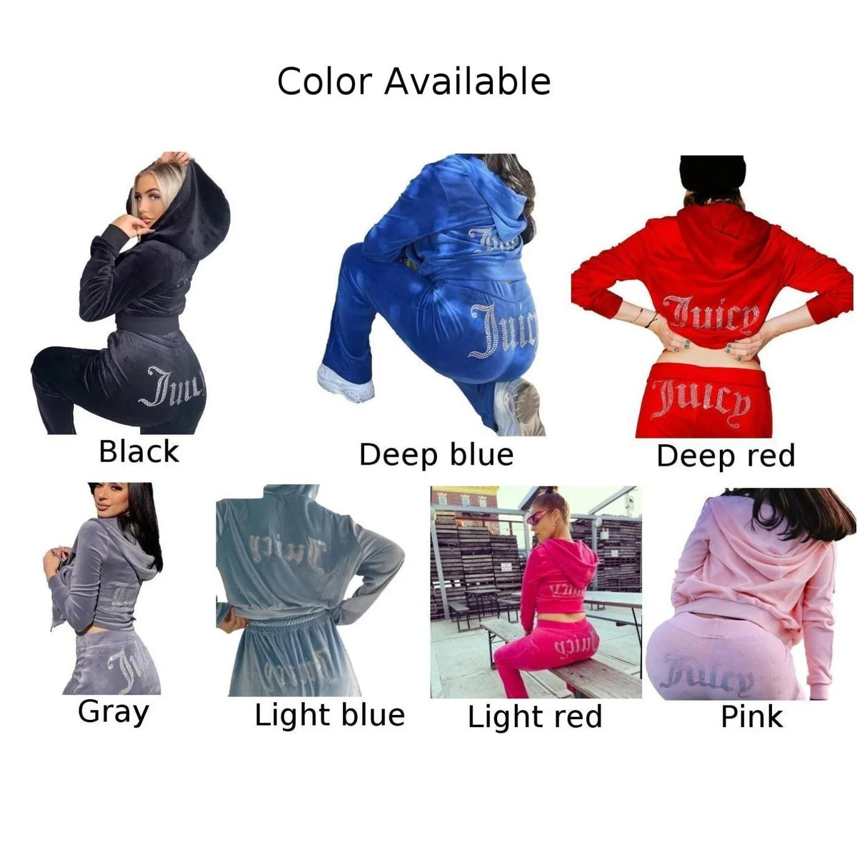 Velour 2-Piece Hoodie Tracksuit Set S269