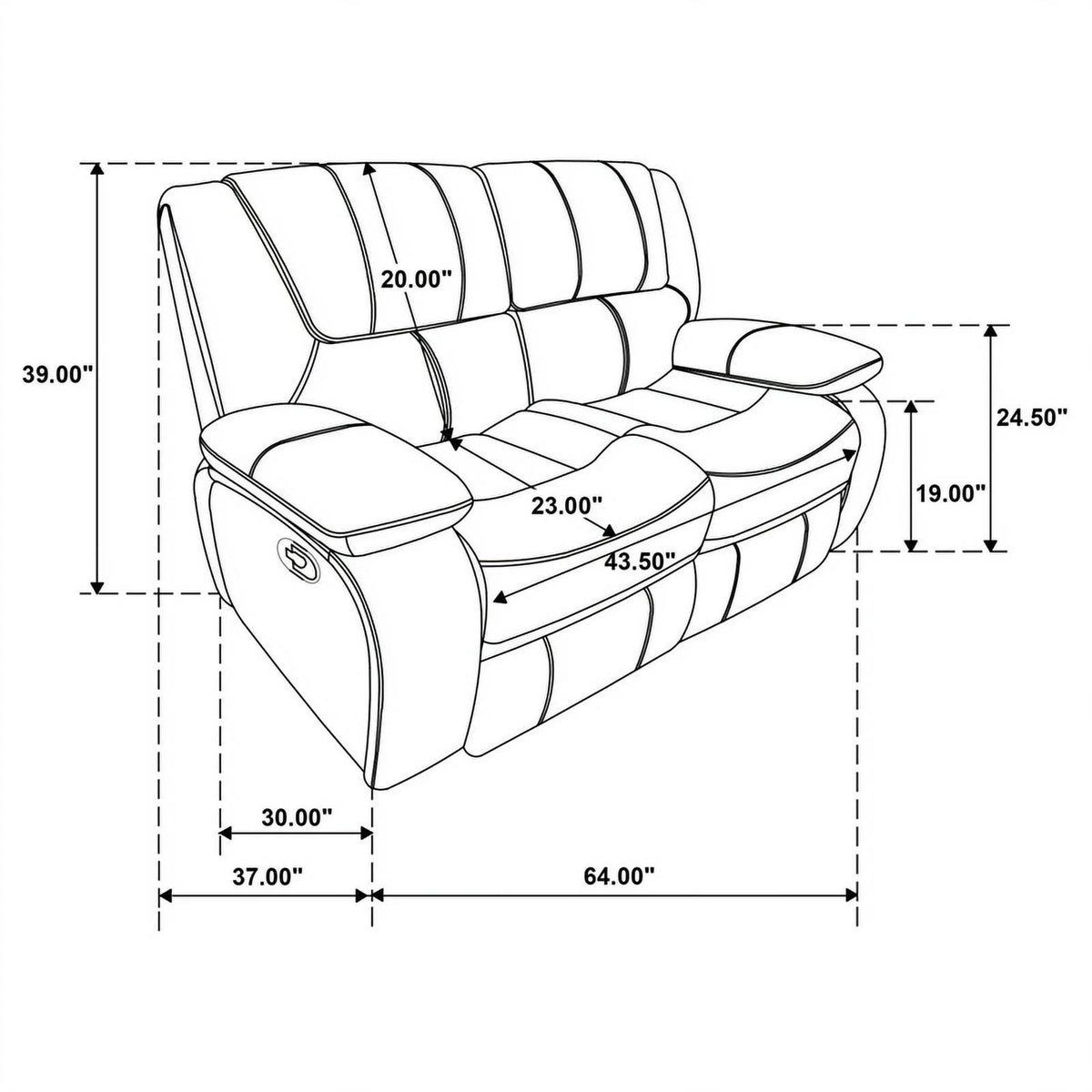 Red Faux Leather Motion Loveseat J154