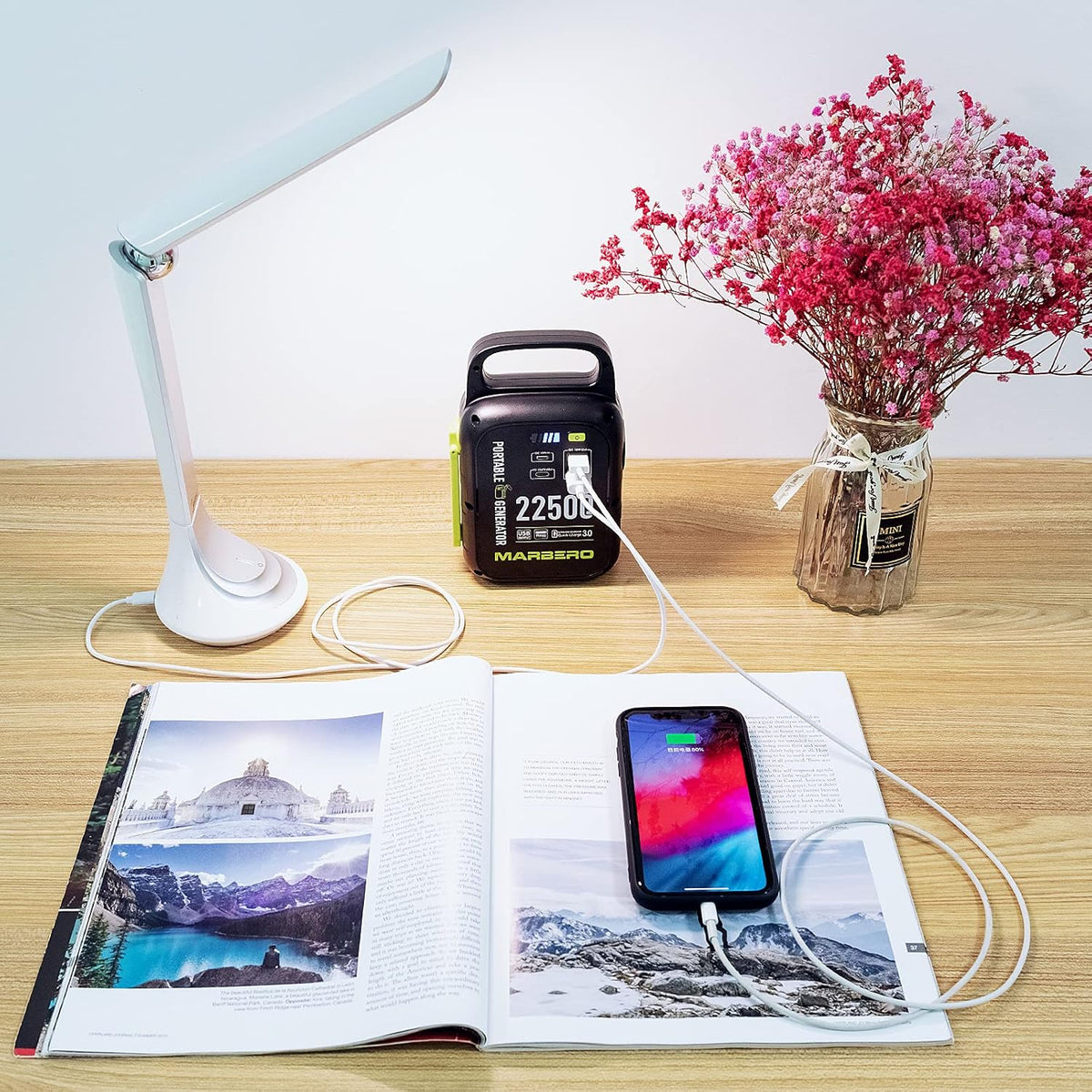 22500mAh Portable Power Station with LED Flashlight D88577