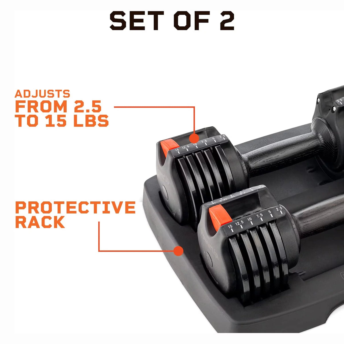 15 Pound Adjustable Dumbbells Set, 2 Pcs J7598