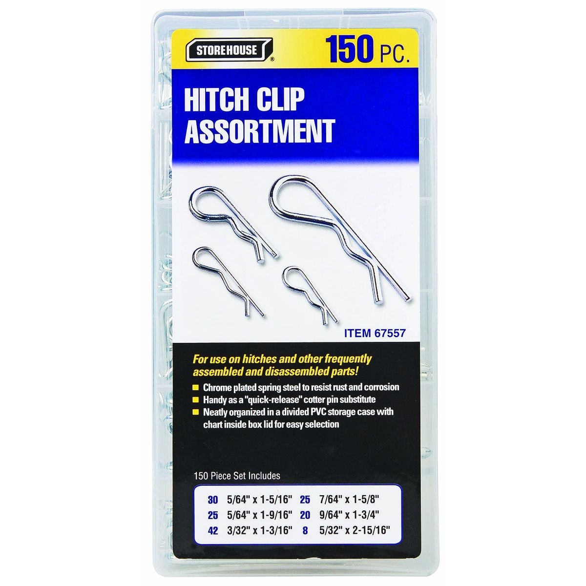 Hitch Clip Assortment, 150-Piece D799
