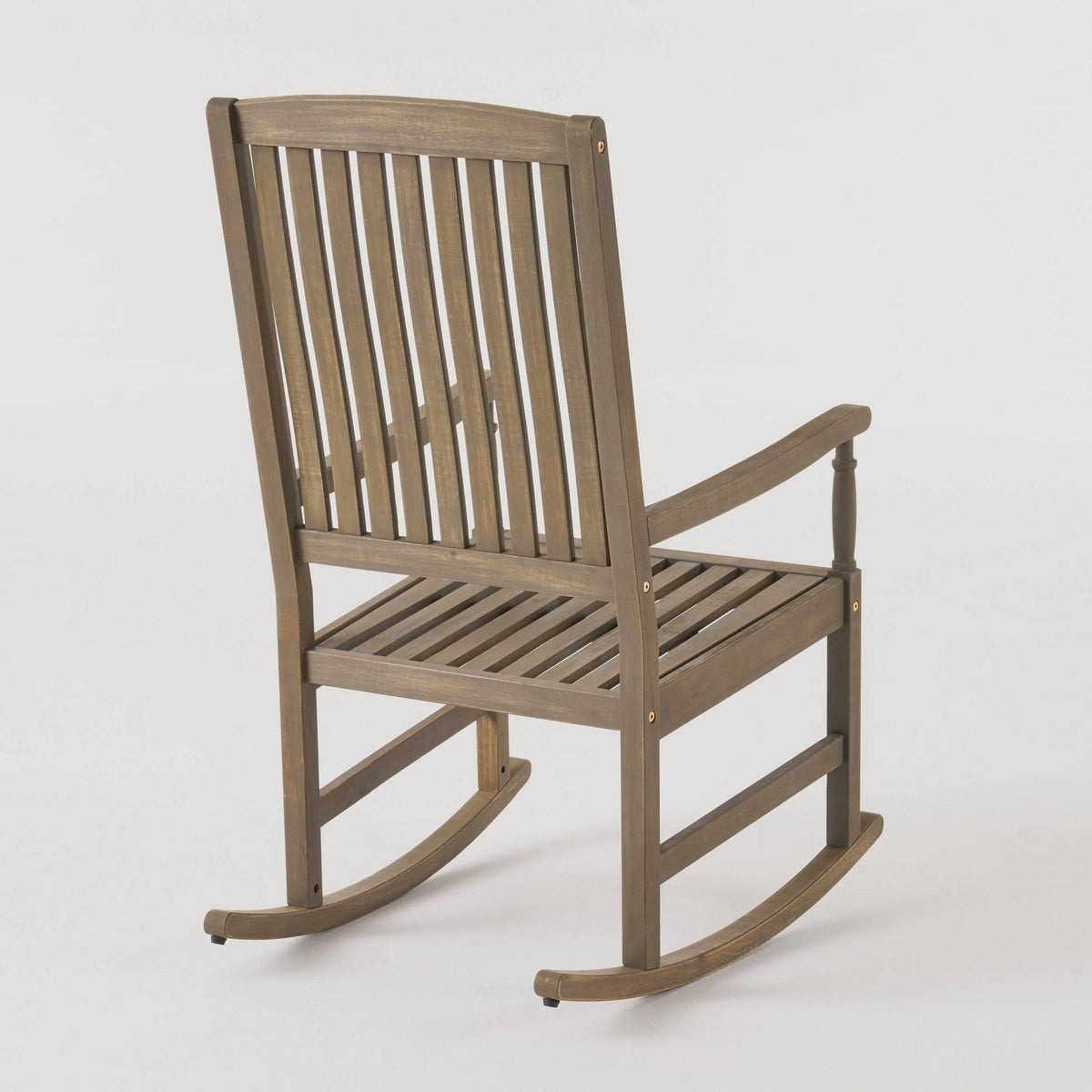 2pk Acacia Wood Rocking Chair Gray V3489