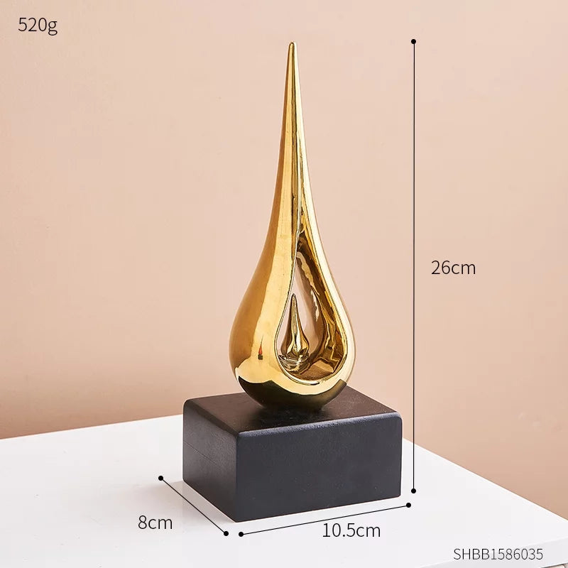 Ceramic Water Drop Golden Home Decor I874601