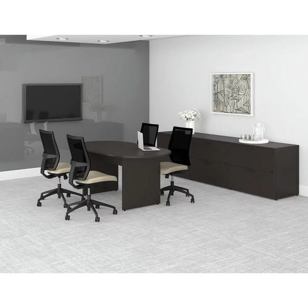 Espresso Laminate 3 Drawer Left-Pedestal Desk P682