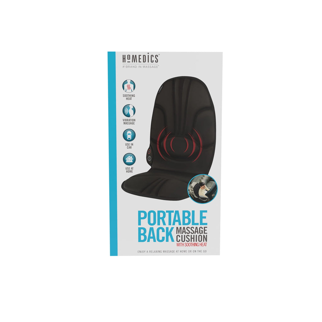 Black Portable Seat Cushion Massager with Heat T910
