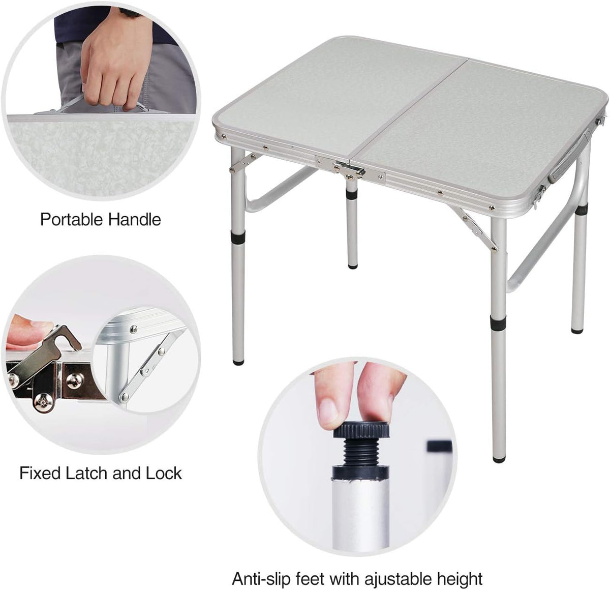24''x16'' Aluminum Adjustable Folding Camping Table O7468
